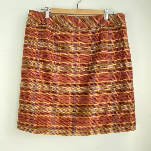 NWT Talbots Wool Blend Striped Warm Winter Fall Skirt 12P - Picture 5 of 7